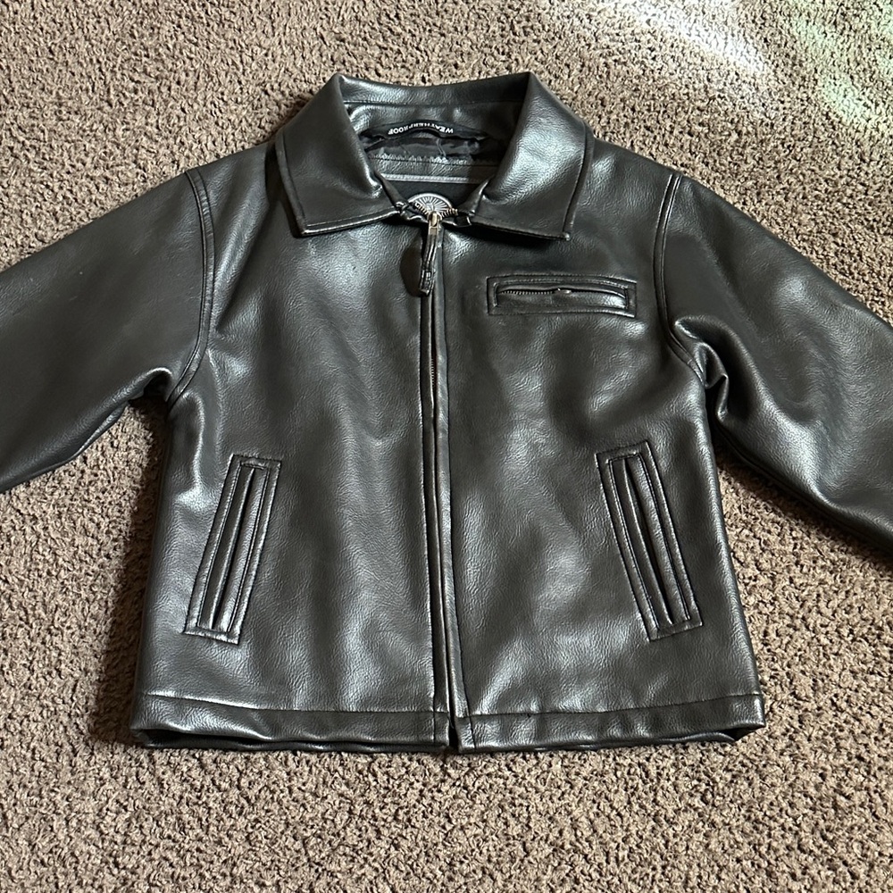 Weatherproof Black Faux Leather Kids Jacket